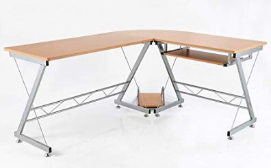 HomCom 67-inches Wooden Corner L-Shaped